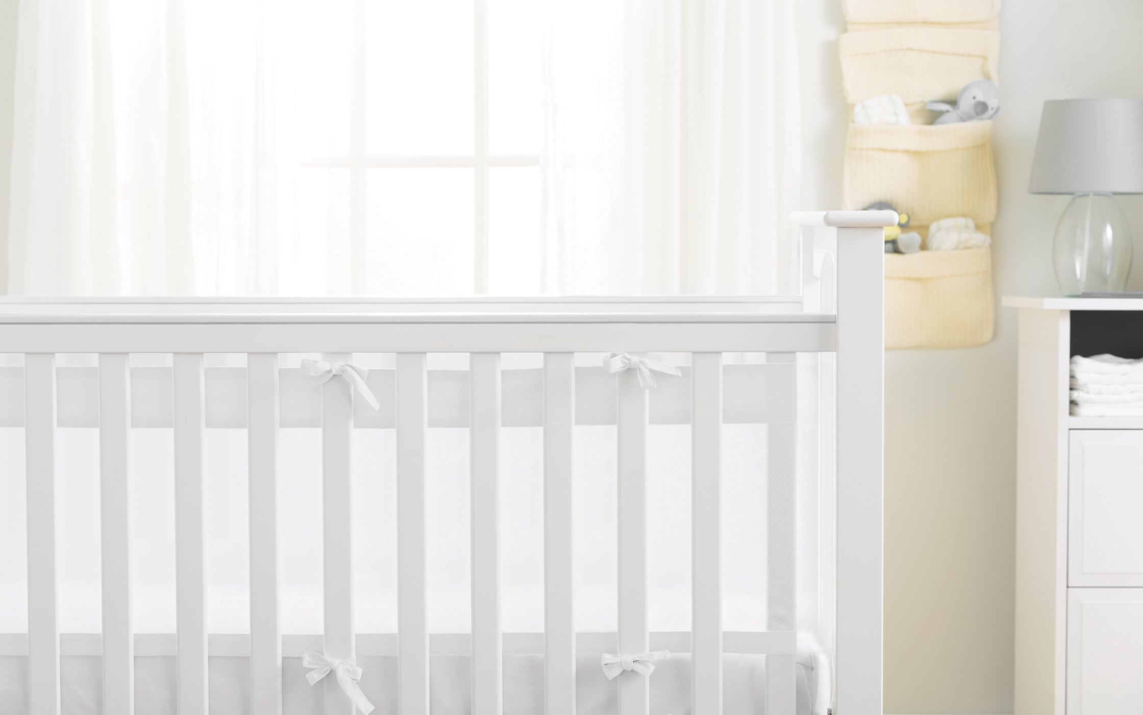 Breathable Baby Airflow Cot Liner Two Sided White - Sleek Choice