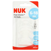 NUK Wide Neck Silicone Teat 2 Pack Medium Hole Size 2