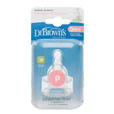 Dr Brown's Options Teat Preemie Natural Flow 0m+ Twin Pack