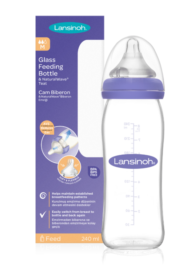 Glass Feeding Bottles with NaturalWave® Teat - Sleek Choice