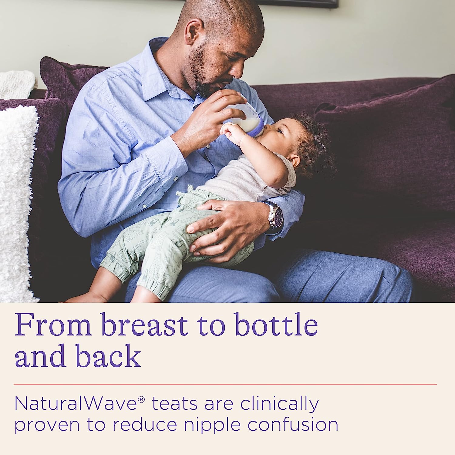 Glass Feeding Bottles with NaturalWave® Teat - Sleek Choice