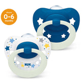 NUK Signature Night Soother 2 Pack Glow-in-the-Dark 0-6 months