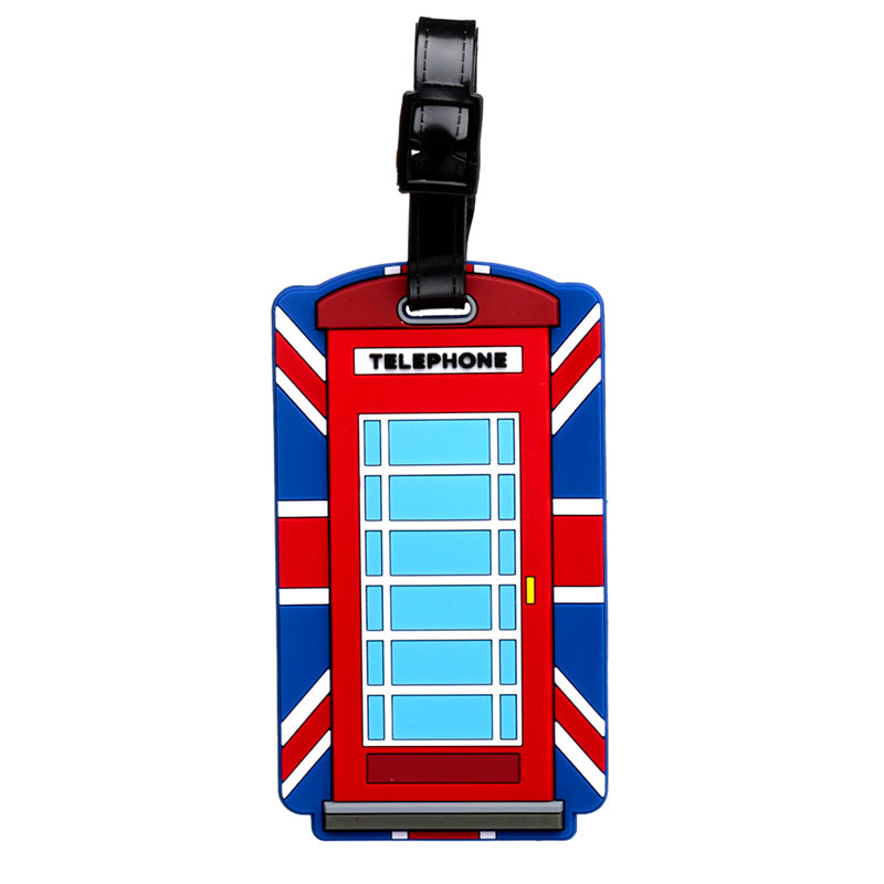 PVC Luggage Tag London Souvenir Union Jack Telephone Box - Sleek Choice UK