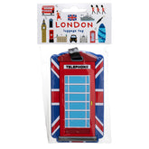 PVC Luggage Tag London Souvenir Union Jack Telephone Box - Sleek Choice UK