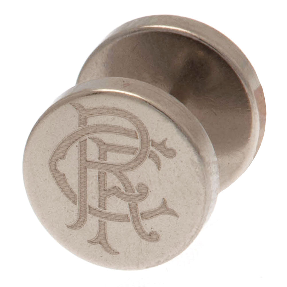 Rangers FC Stainless Steel Scroll Crest Stud Earring - Sleek Choice UK