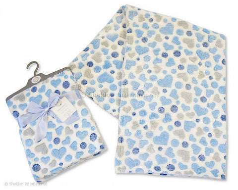 Sheldon Baby Wrap Hearts - Blue - Sleek Choice