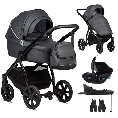 Noordi Fjordi V1 Leather 3-in-1 Travel System – Eco-Leather Pram with ThermoCot™ & i-Size Car Seat