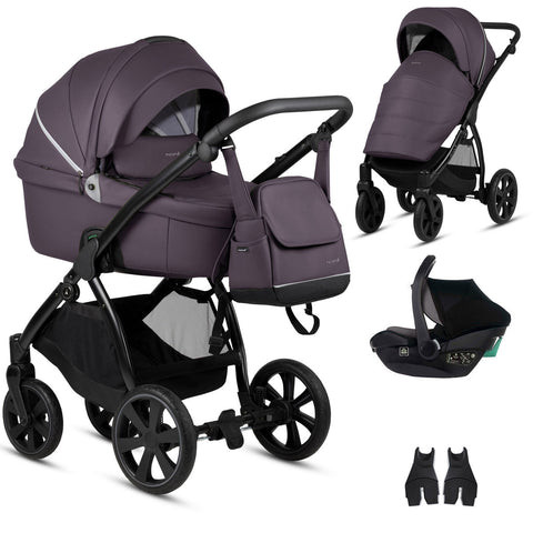 Noordi Fjordi V1 Leather 3-in-1 Travel System – Eco-Leather Pram with ThermoCot™ & i-Size Car Seat