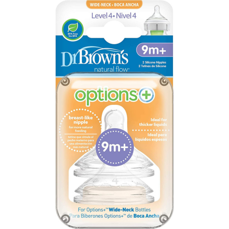 Dr Browns Options+ Level 4 (9+ mths) Teat (twin pack) - Sleek Choice