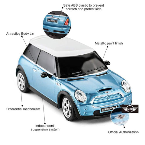 Mini Cooper S Radio Controlled Car 1:24 Scale Blue