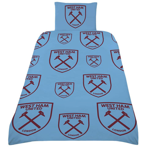 West Ham United FC Multi Crest Single Duvet Set