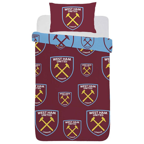 West Ham United FC Multi Crest Single Duvet Set