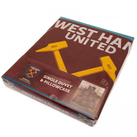 West Ham United FC Multi Crest Single Duvet Set