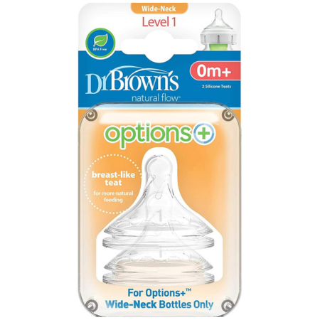 Dr Browns Options+ Level 1 (0+ mths) Teat (twin pack) - Sleek Choice