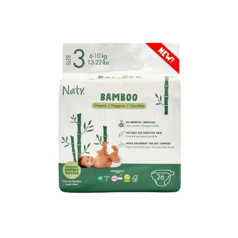 Naty Bamboo Viscose Baby Nappies Size 3 - 26 nappies