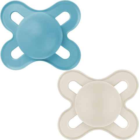 MAM Start Pure Soother 0-2 Months (Set Of 2) Blue/Cream - Sleek Choice