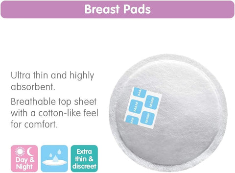 MAM Breast Pads with Fixing Strip 30 Pads - Sleek Choice