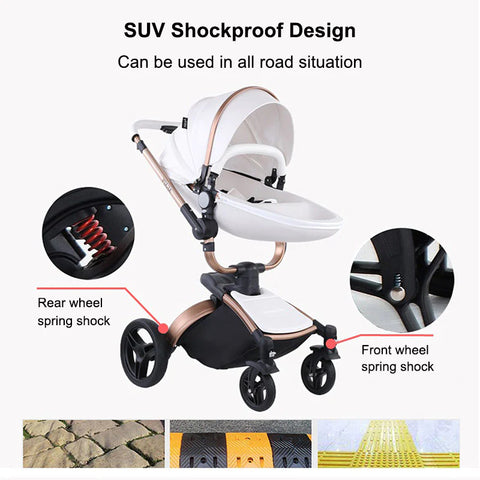 Magic ZC Premium Baby Stroller 3 In 1 Travel System White - Sleek Choice UK