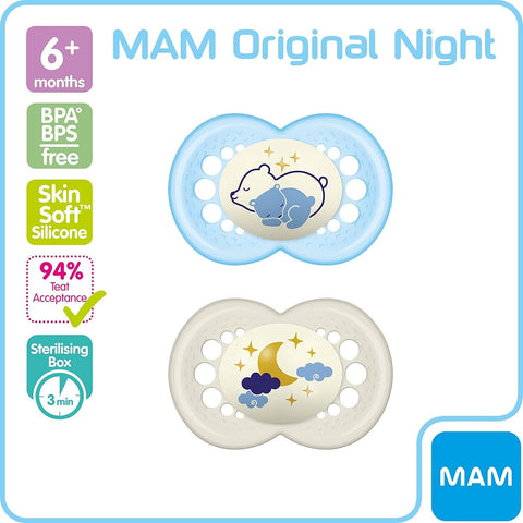 MAM Night Soothers 6+ Months - Sleek Choice