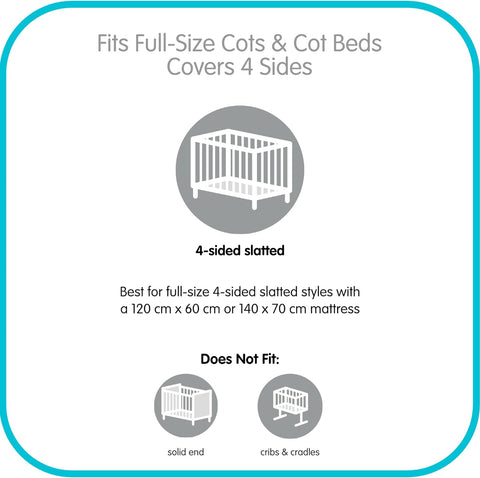 Breathable Baby Mesh Airflow Cot Liner Four Sided White - Sleek Choice