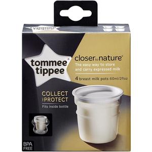 Tommee Tippee Closer To Nature Milk Storage Pots x 4