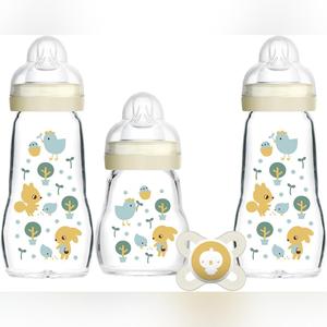 MAM Glass Baby Bottles and Soother Starter Set 0m+