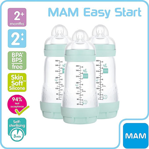 Mam Easy Start Colours Of Nature 260Ml 3 Pack - Sleek Choice