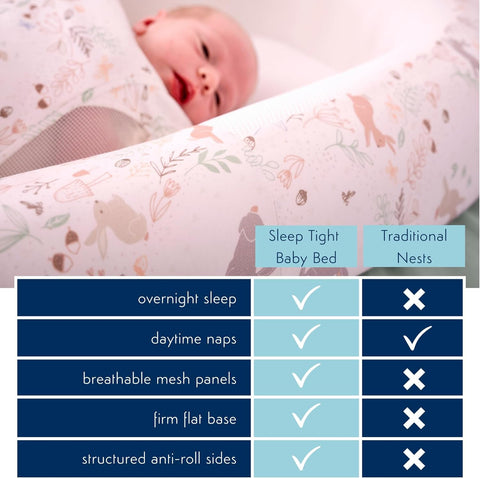 Purflo Sleeptight Baby Bed - Storybook Nutmeg