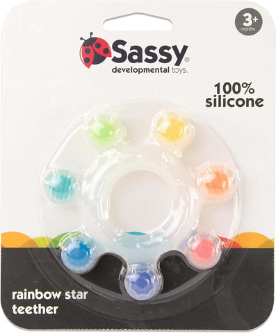 Sassy Baby Rainbow Star Silicone Teether - 3m+