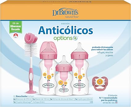 Dr Brown's Options+ Anti-Colic Bottle Gift Set - Pink