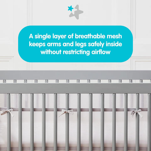 Breathable Baby Mesh Airflow Cot Liner Four Sided White - Sleek Choice