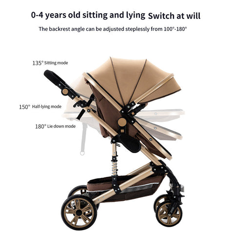 Magic ZC Premium Baby Stroller 3 In 1 Travel System Beige - Sleek Choice