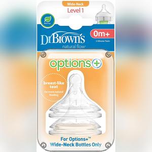 Dr Browns Options+ Level 1 (0+ mths) Teat (twin pack)