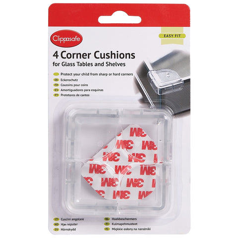 Clippasafe Home Safety Corner Cushion For Glass Tops X 4