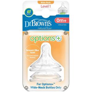 Dr Browns Options+ Level 1 (0+ mths) Teat (twin pack)