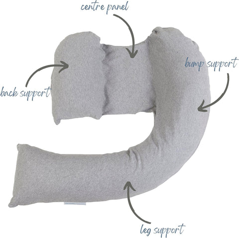 Dreamgenii Pregnancy Support and Feeding Pillow - Grey Marl