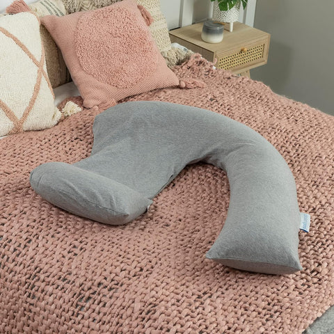 Dreamgenii Pregnancy Support and Feeding Pillow - Grey Marl