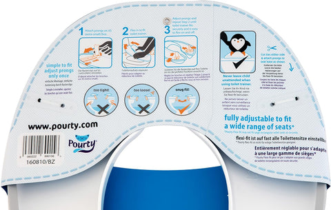 Pourty Flexi-Fit Toilet Trainer Blue - Sleek Choice