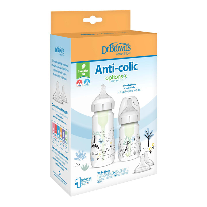 Dr Brown's Anti-Colic Options+ Bottle Sampler Kit With Design - Sleek Choice UK