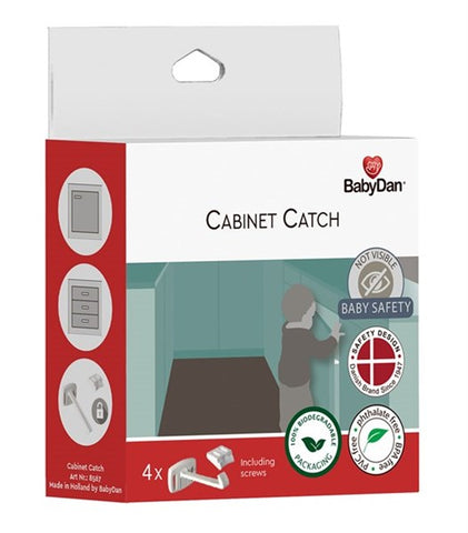 BabyDan Cabinet Catch Drawer/Cupboard Lock 4Pack - Sleek Choice