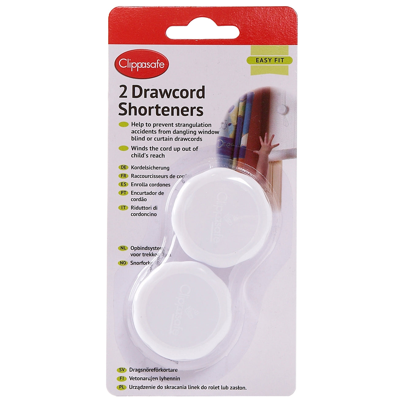 Clippasafe Home Safety Drawcord Shorteners - Sleek Choice