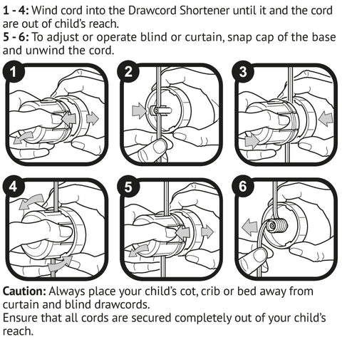 Clippasafe Home Safety Drawcord Shorteners - Sleek Choice