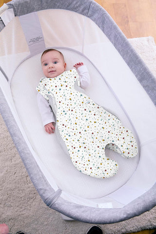 Purflo Swaddle To Sleep Bag 0.5 Tog Scandi Spot Lightweight 0-4M