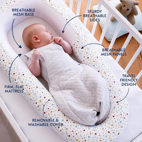 Purflo Sleeptight Baby Bed - Scandi Spot Sleek Choice