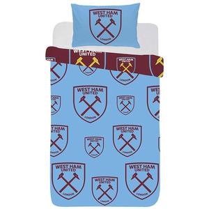 West Ham United FC Multi Crest Single Duvet Set