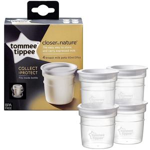 Tommee Tippee Closer To Nature Milk Storage Pots x 4