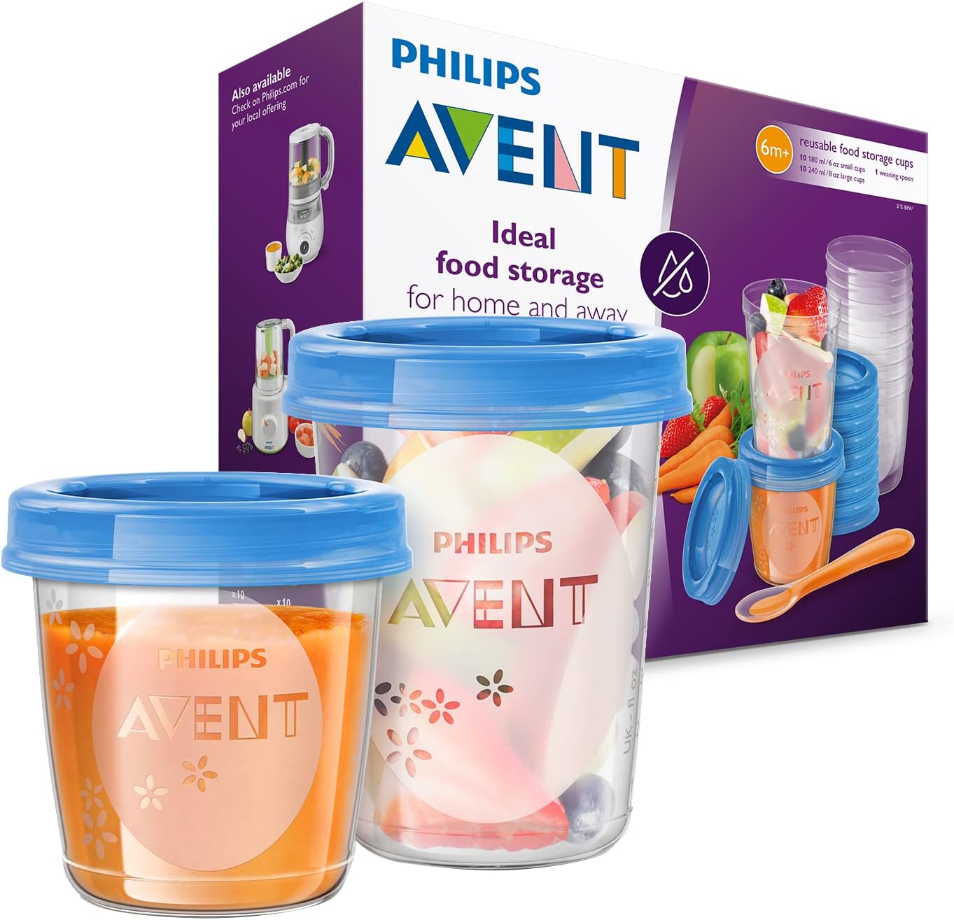 Avent Toddler Food Storage Cups Set - Sleek Choice UK