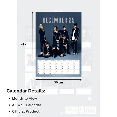 BTS A3 Calendar 2025 - Sleek Choice UK