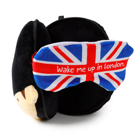 Guardsman Relaxeazzz Plush Round Travel Pillow & Eye Mask Set