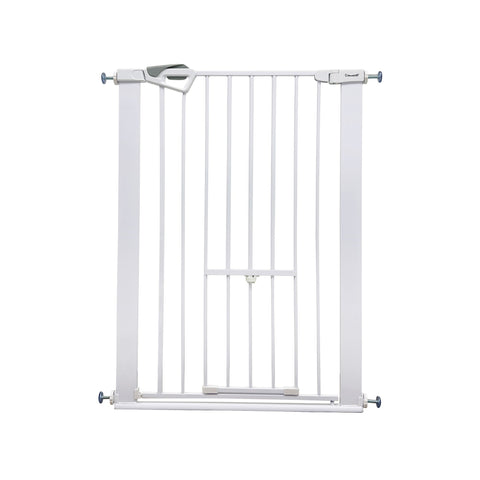 Callowesse Akita Extra Tall Baby & Pet Pressure Fit Door & Stair Safety Gate with Pet Opening | 75-82cm x H99cm - White